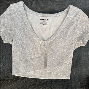 Grey garage cropped top